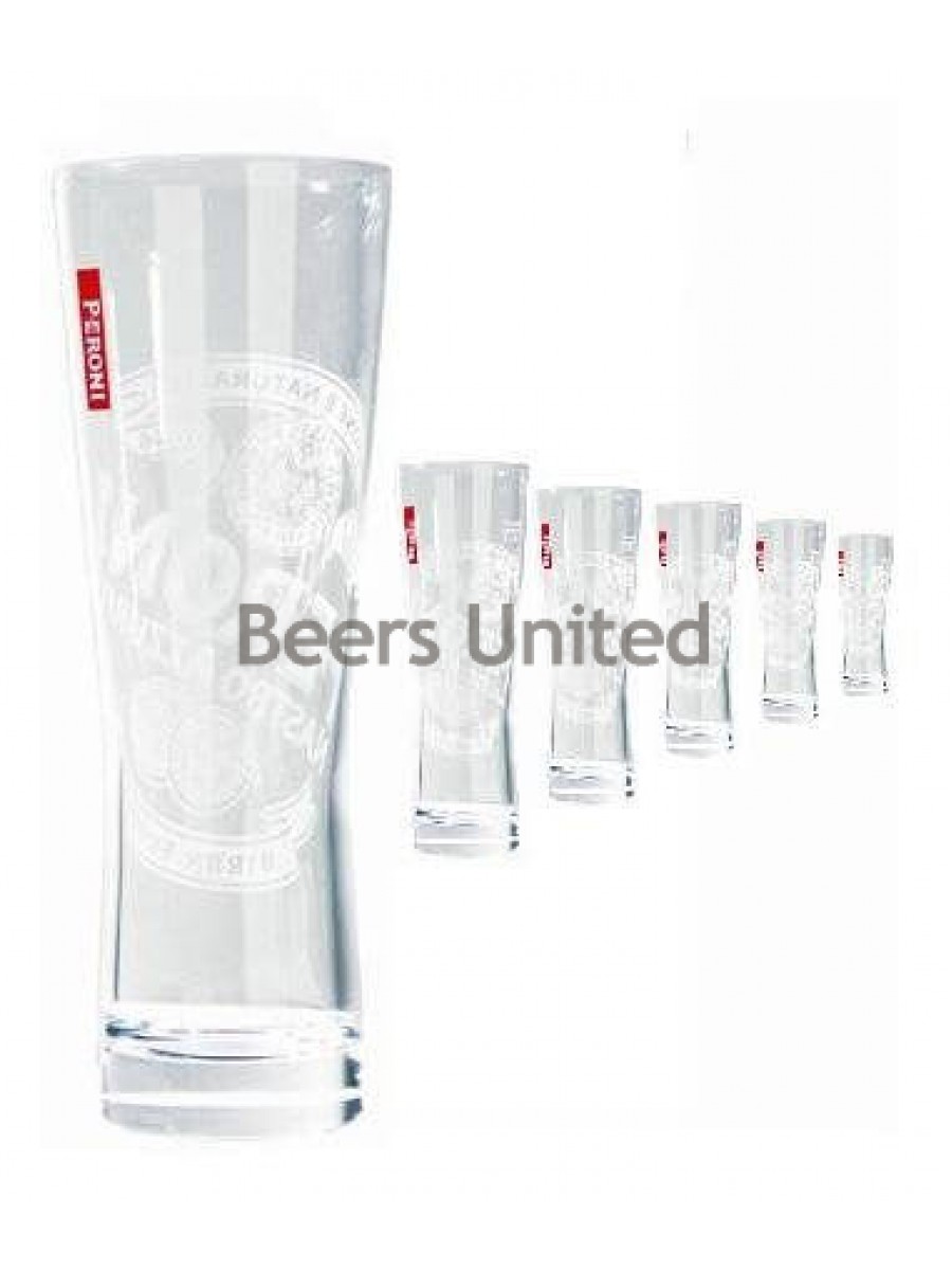 Peroni 'Signature' Half Pint Beer Glasses 280ml Set of 6